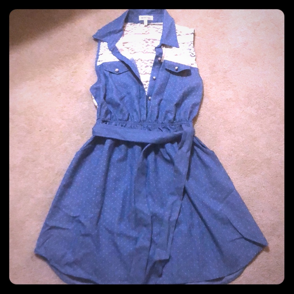 Beautiful Denim inspired and Lace dress 👗